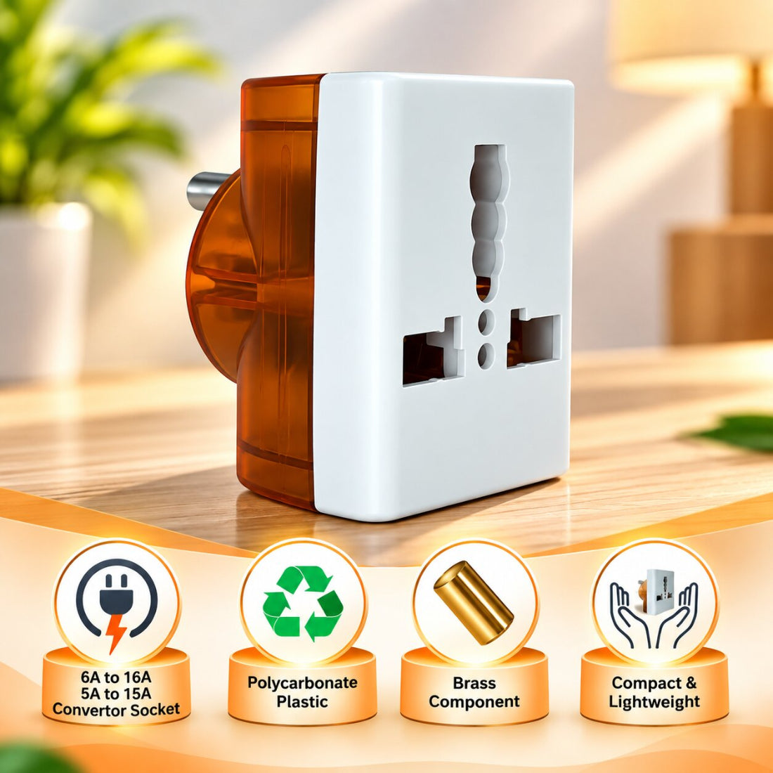 Upix 3 Pin Travel Universal Multi Plug, Worldwide Electric Adaptor, for 2 Pin 3 Pin Socket Connector