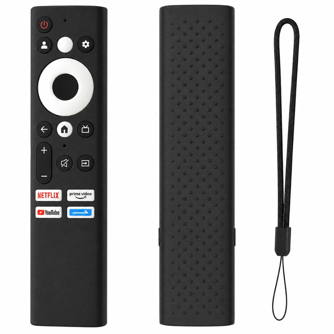 Upix Silicone Protective Cover for Sansui Smart TV Remote – Soft Silicone Case Only (Black)