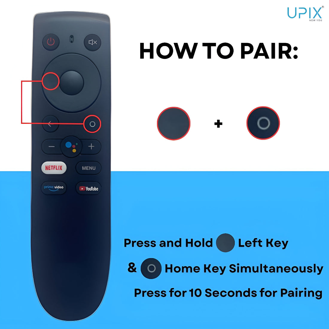 Upix Compatible OnePlus Smart TV Remote No. 865, with Voice, Pairing is Required