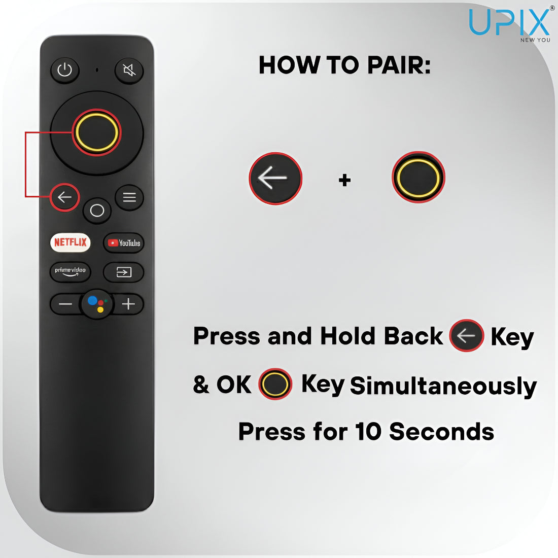 Upix Compatible Realme Smart TV Remote No. 875, with Voice, Pairing is Required