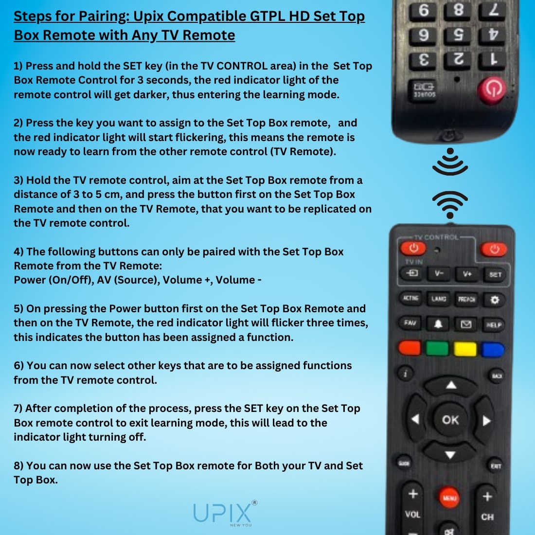 Upix Compatible Dish TV HD Set Top Box Remote No. 939