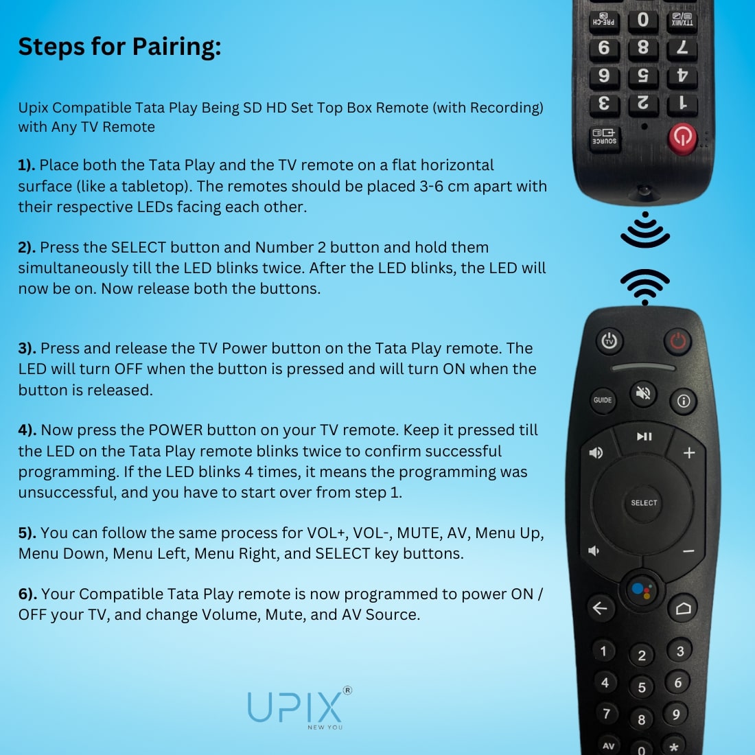 Upix Compatible Tata Play Binge Plus DTH Remote No. 955