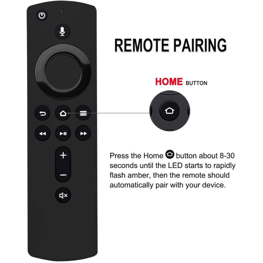 Upix Compatible Amazon Fire TV Stick Smart Remote No. 969, with Voice, Pairing is Required