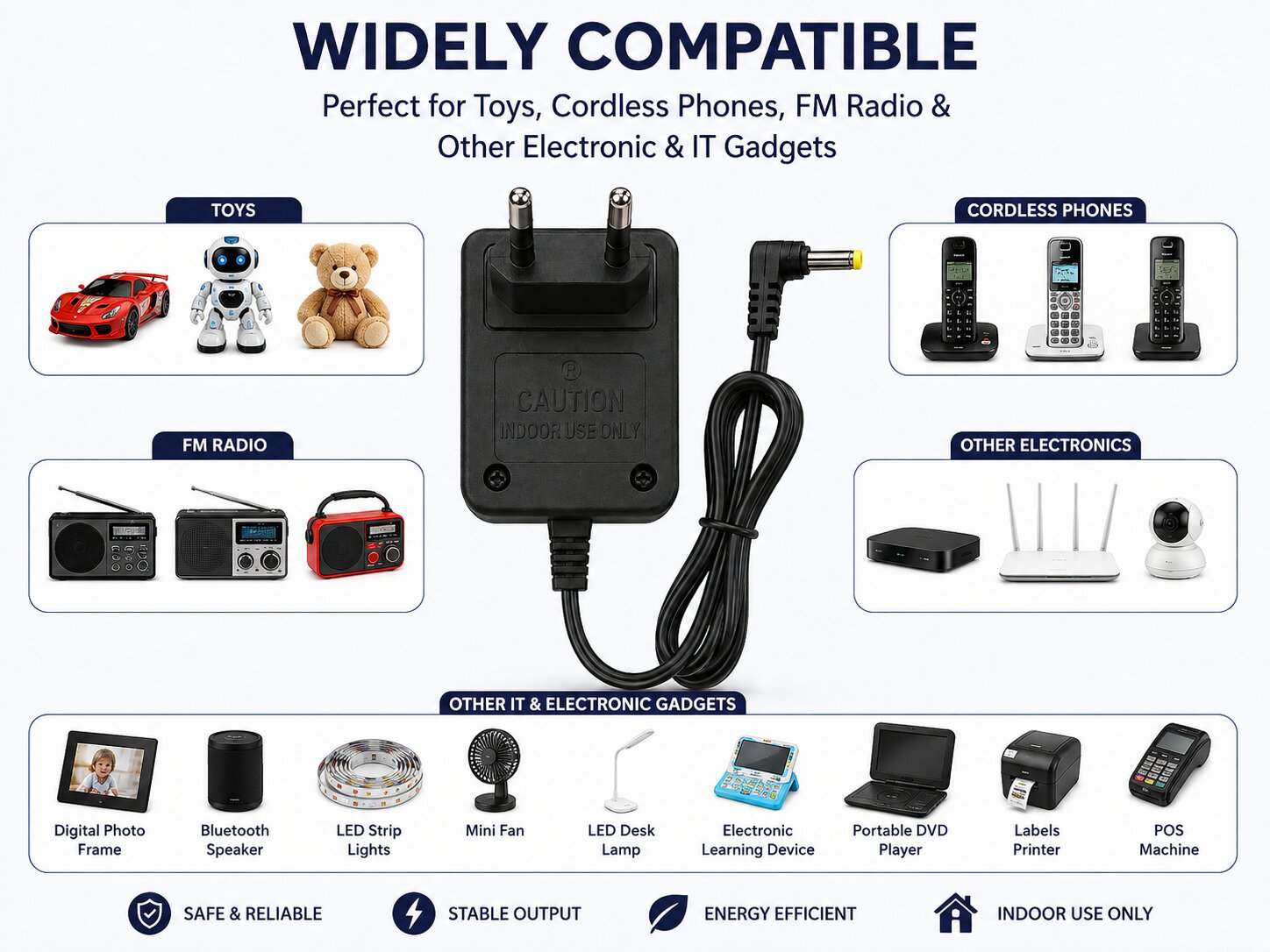 Upix 6.5V 500mA DC Power Adapter (With DC Pin)