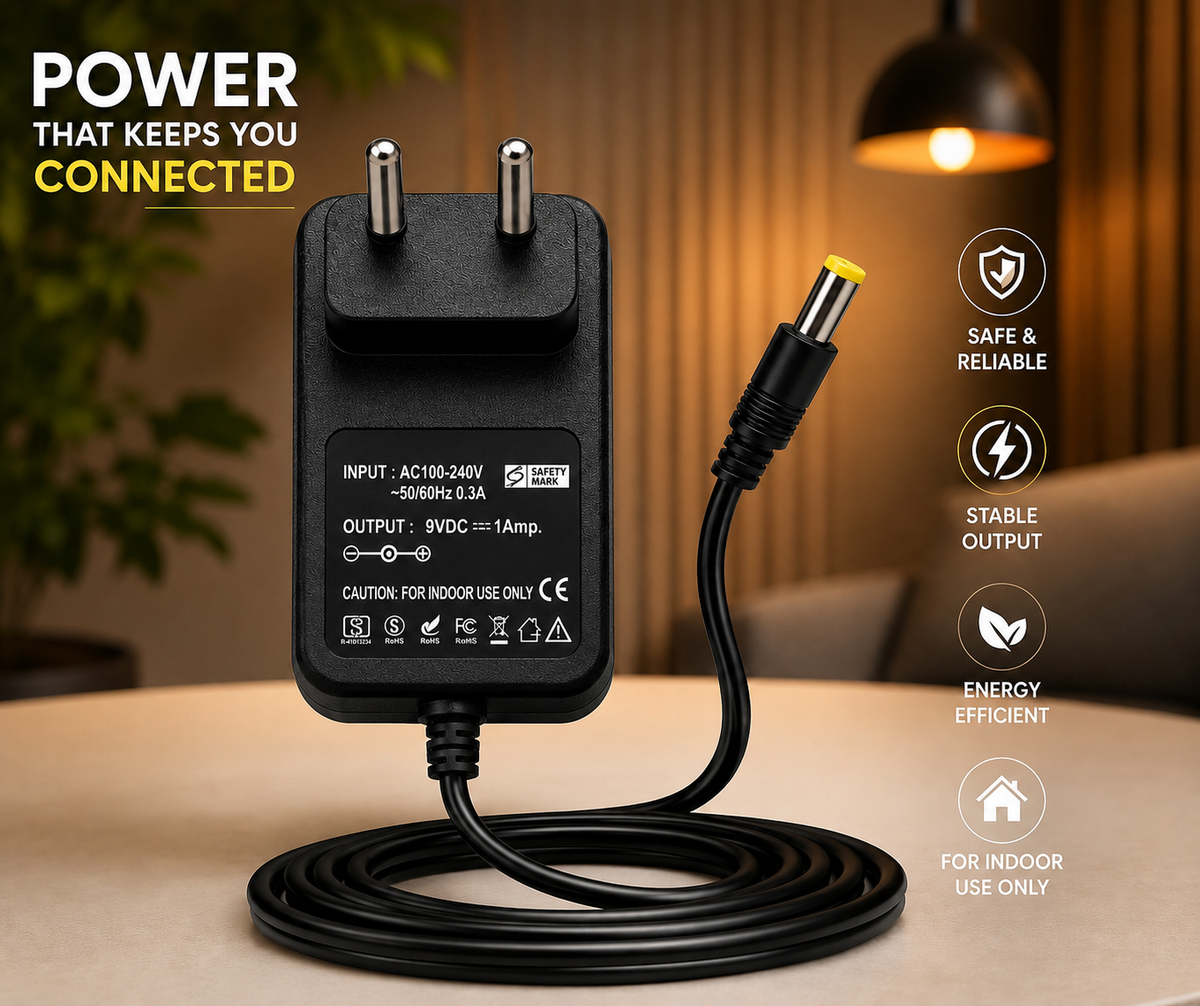 Upix 9V 1A DC Supply Power Adapter (with DC Pin)