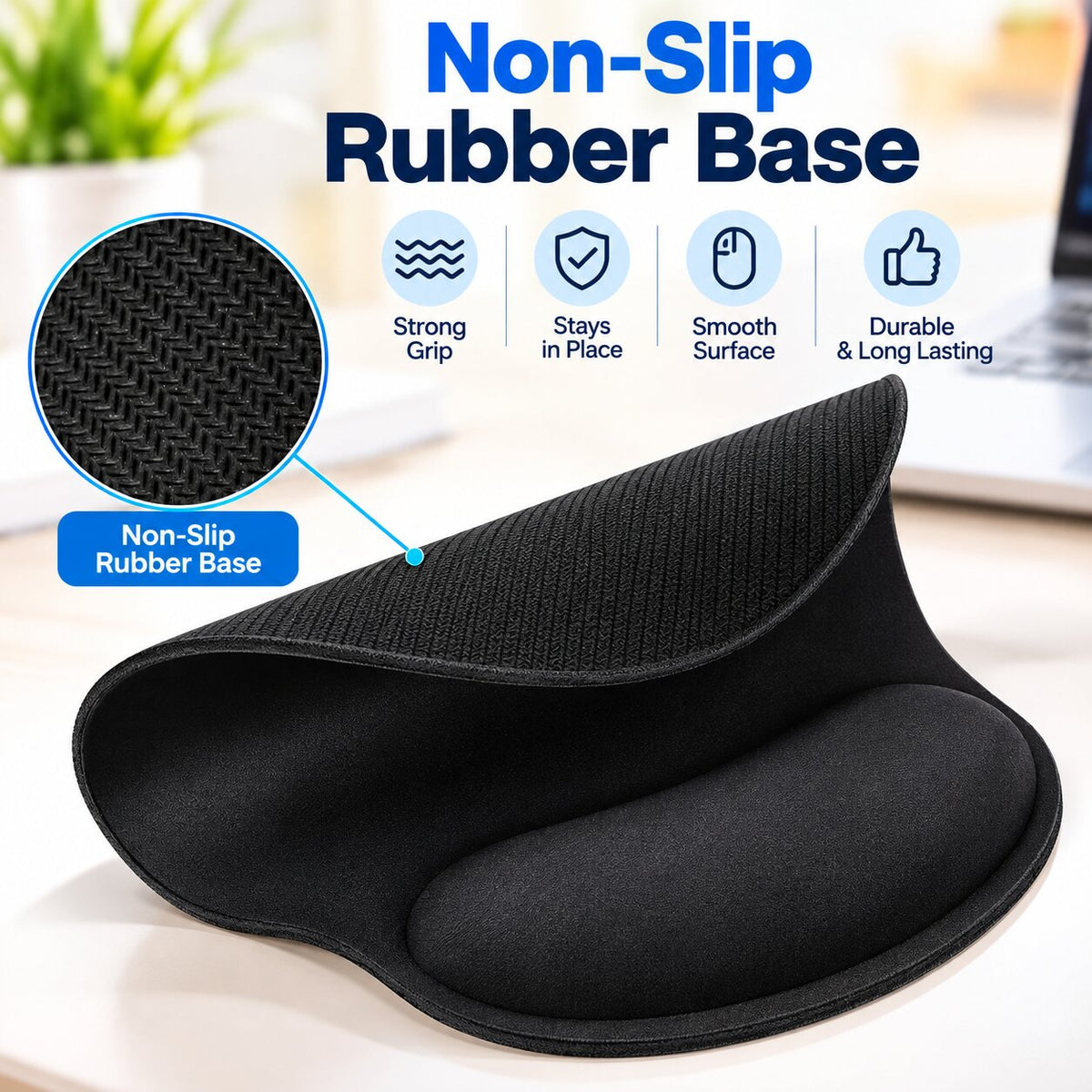 Upix Mouse Pad, Ergonomic Mouse Pad with Comfortable Gel Wrist Support and Lycra Cloth