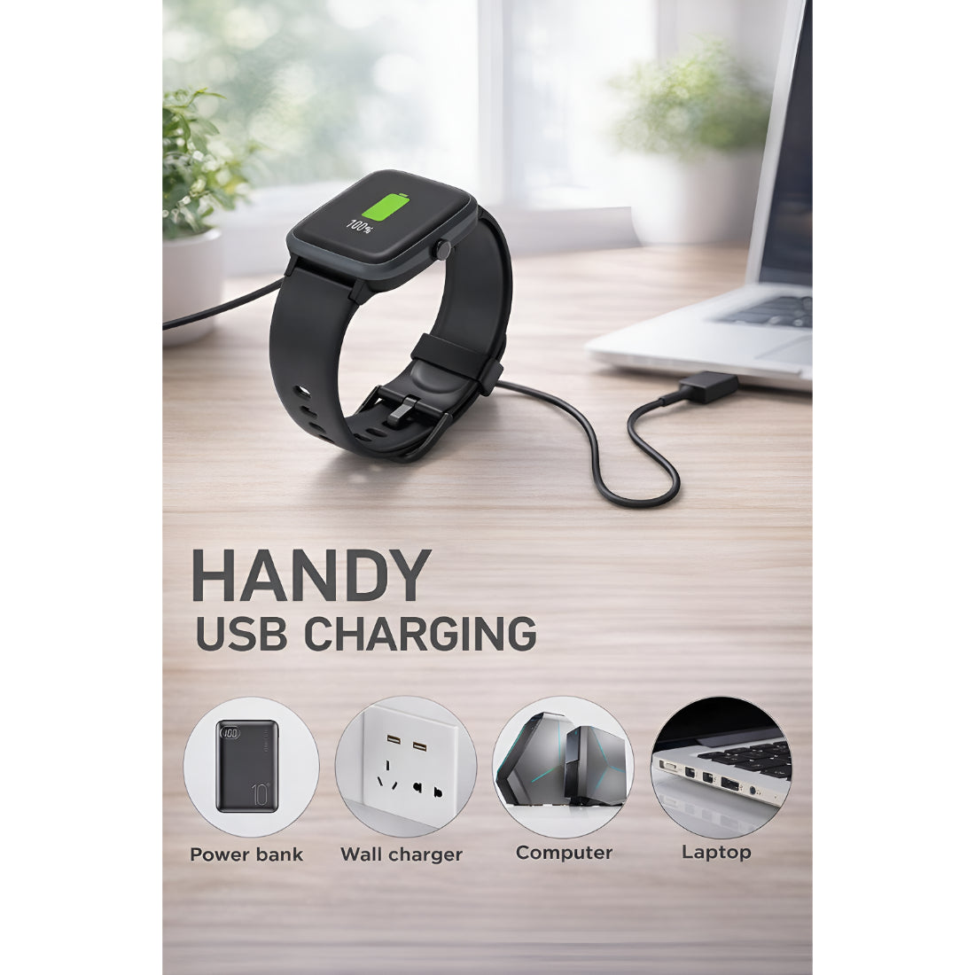 Upix Smartwatch Charging Cable 4 Pin | 5V USB Fast Charger Cable Only for Fire-Boltt Smartwatch (Not for All Models)
