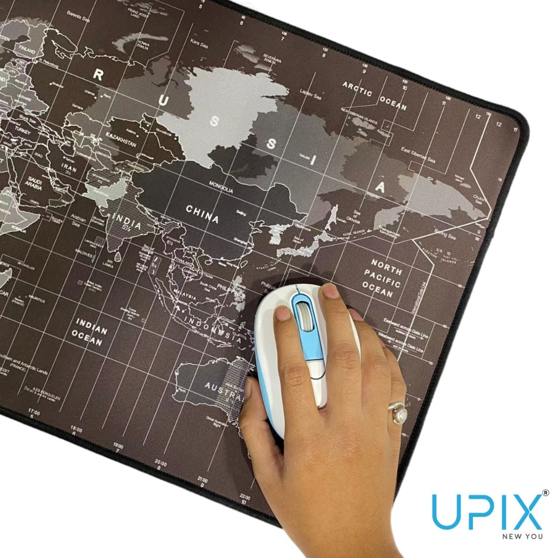 Upix World Map Large Extended Desk Mat 230 x 190 x 2mm Gaming Mouse Pad