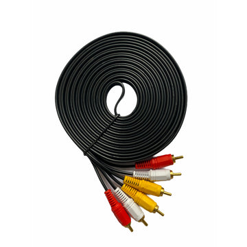 Upix 3RCA Male to 3RCA Male Audio Video Cable 4.5 Meters - Compatible TV, LCD, LED, DTH