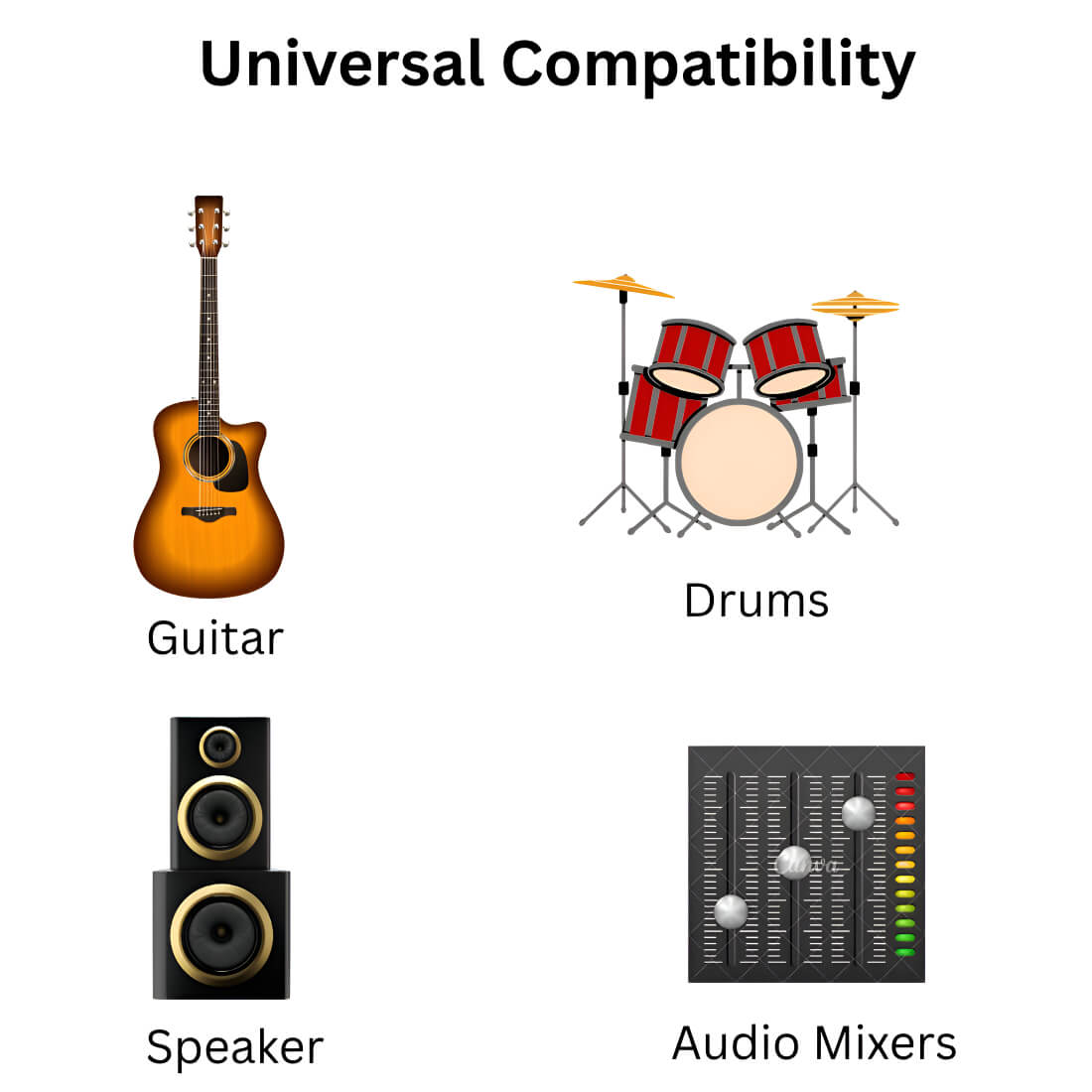 Upix Male to Male 6.35mm Amplifier to RCA Audio Cable 1.3 Meters