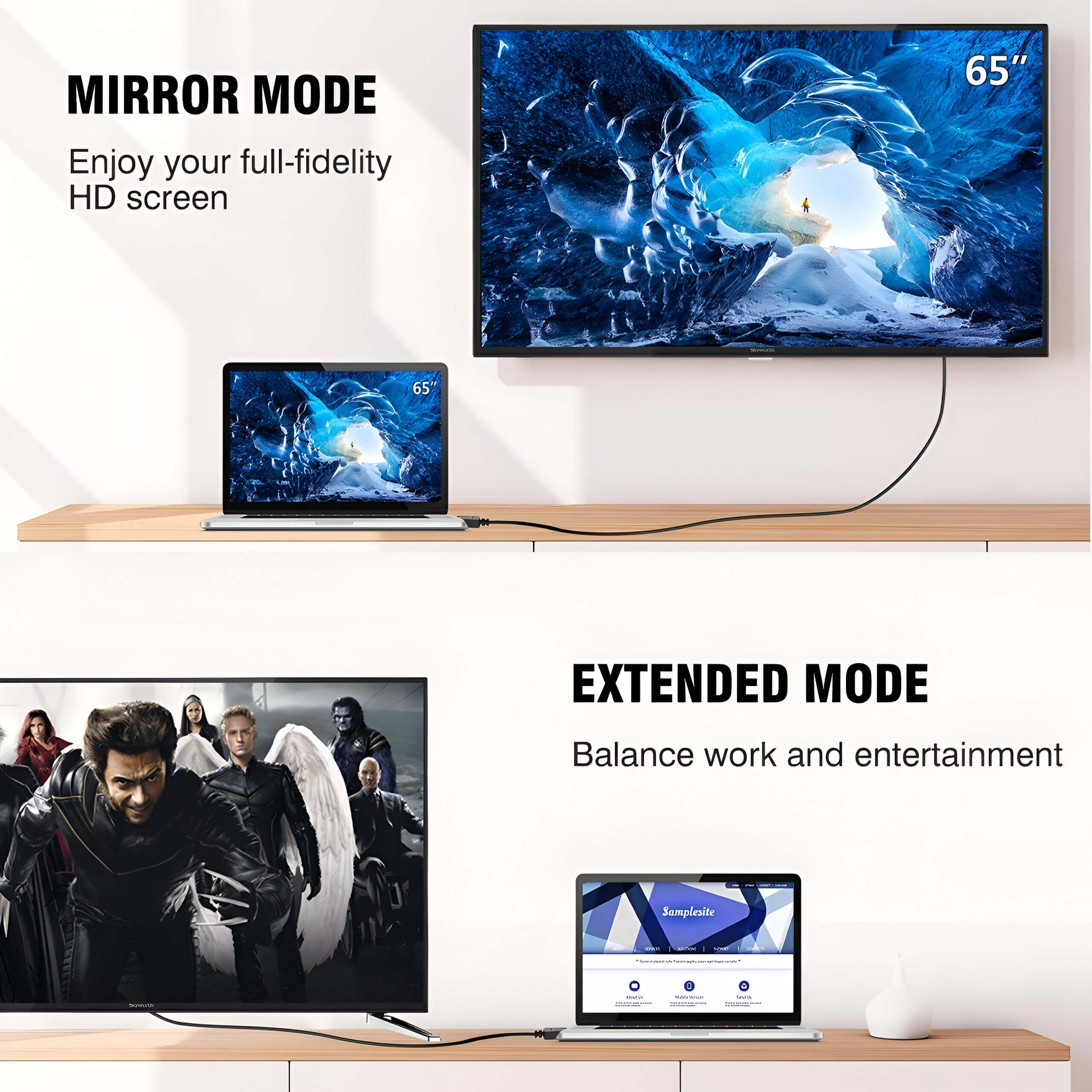 Upix 4K Display Port to HDMI Cable for Projector, Laptop, TV, Monitor, MacBook ? (1.5 Metres)