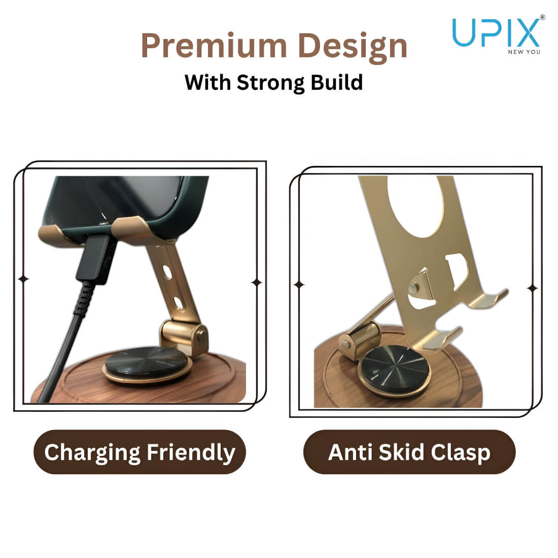 Upix Mobile Stand for iPhone, Samsung & All Smartphones – Office, Home Use