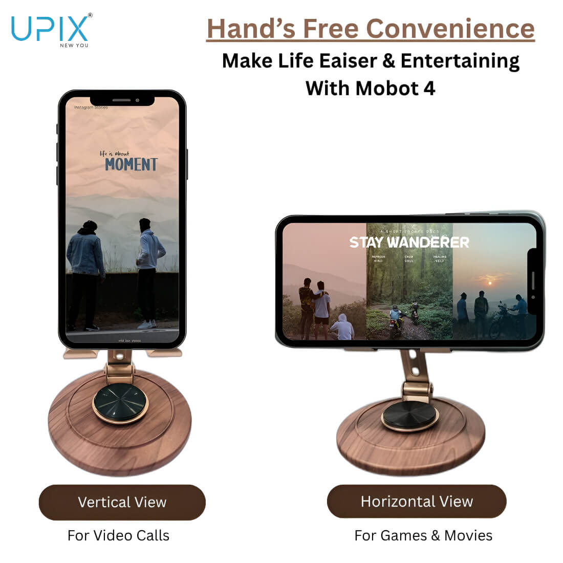 Upix Mobile Stand for iPhone, Samsung & All Smartphones – Office, Home Use