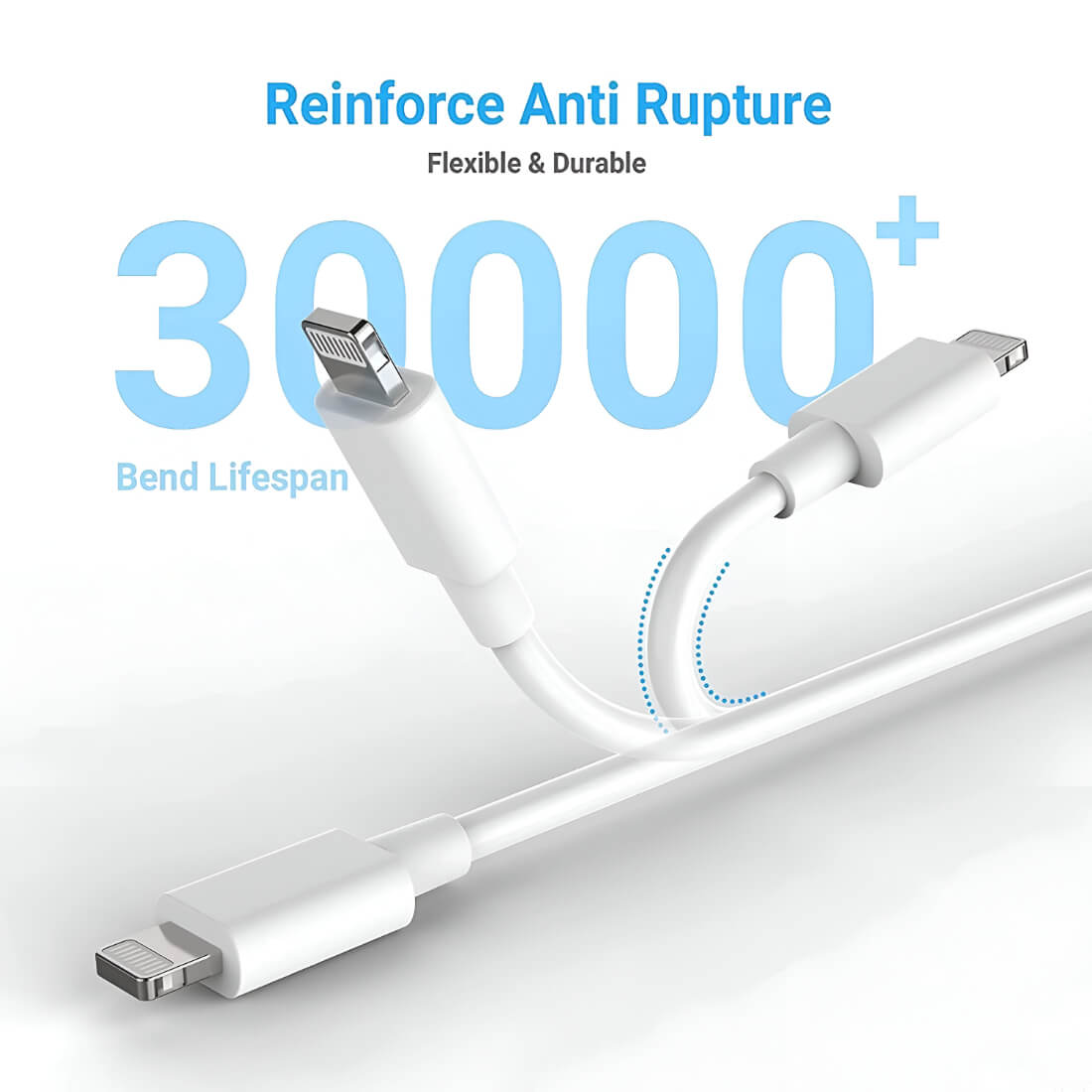 Upix Lightning to USB Cable Data Sync Fast Charging Cable, Compatible for iPhone 13, 12,11, X, 8, 7  (1 Metres) - White