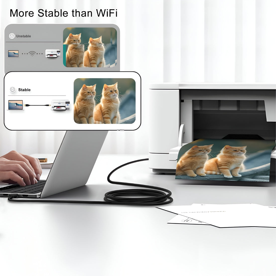 Upix Premium USB Printer Cable 9.1 Metres (32.81 Feet) Compatible with Printer, Scanner, Digital Camera