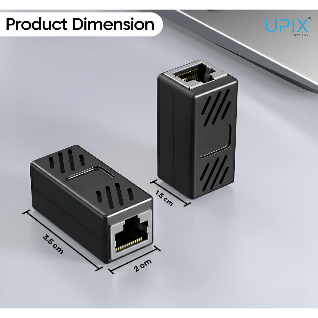 Upix Ethernet RJ45 Coupler, Pack of 2, For Router, Modem, Computer, Smart TV