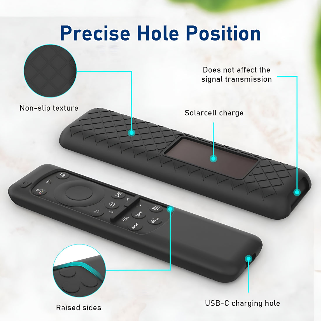 Upix Silicone Protective Cover for Samsung BN59-01432G Smart TV Remote (Solar Cell Model)
