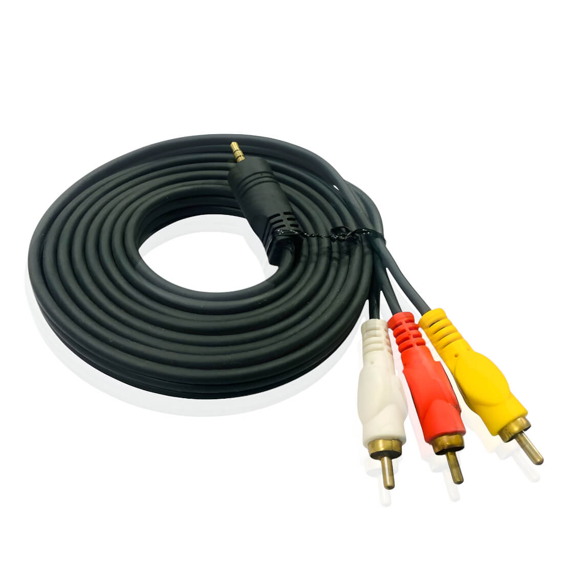Upix 3.5 mm Male to 3RCA Male Plug Stereo Audio Video AUX Cable ? 2.3 Metres (Black)