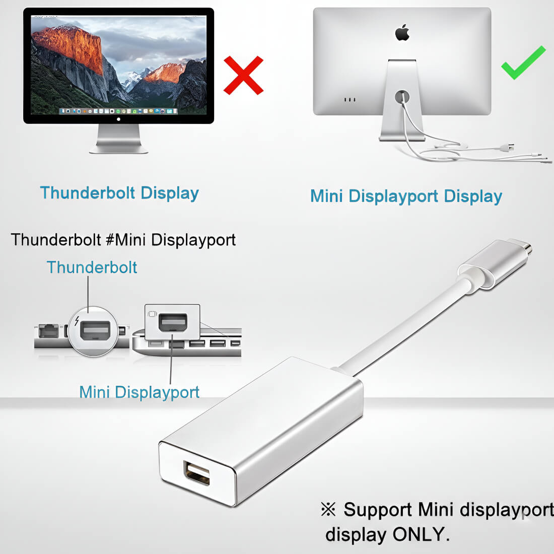 Upix USB Type C Male to Female Mini DisplayPort Cable Adapter 8K/4K UHD | Compatible for MacBook/Chromebook, Smartphones, laptops, Tablets, and HDTVs