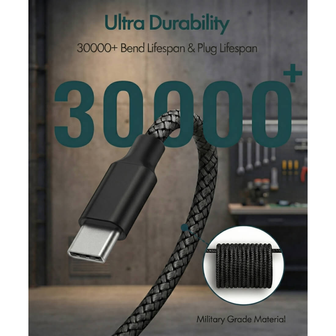 Upix Type C to Type C Fast Charging Data Cable | Nylon Braided | 3 Metres (9.8 Feet)