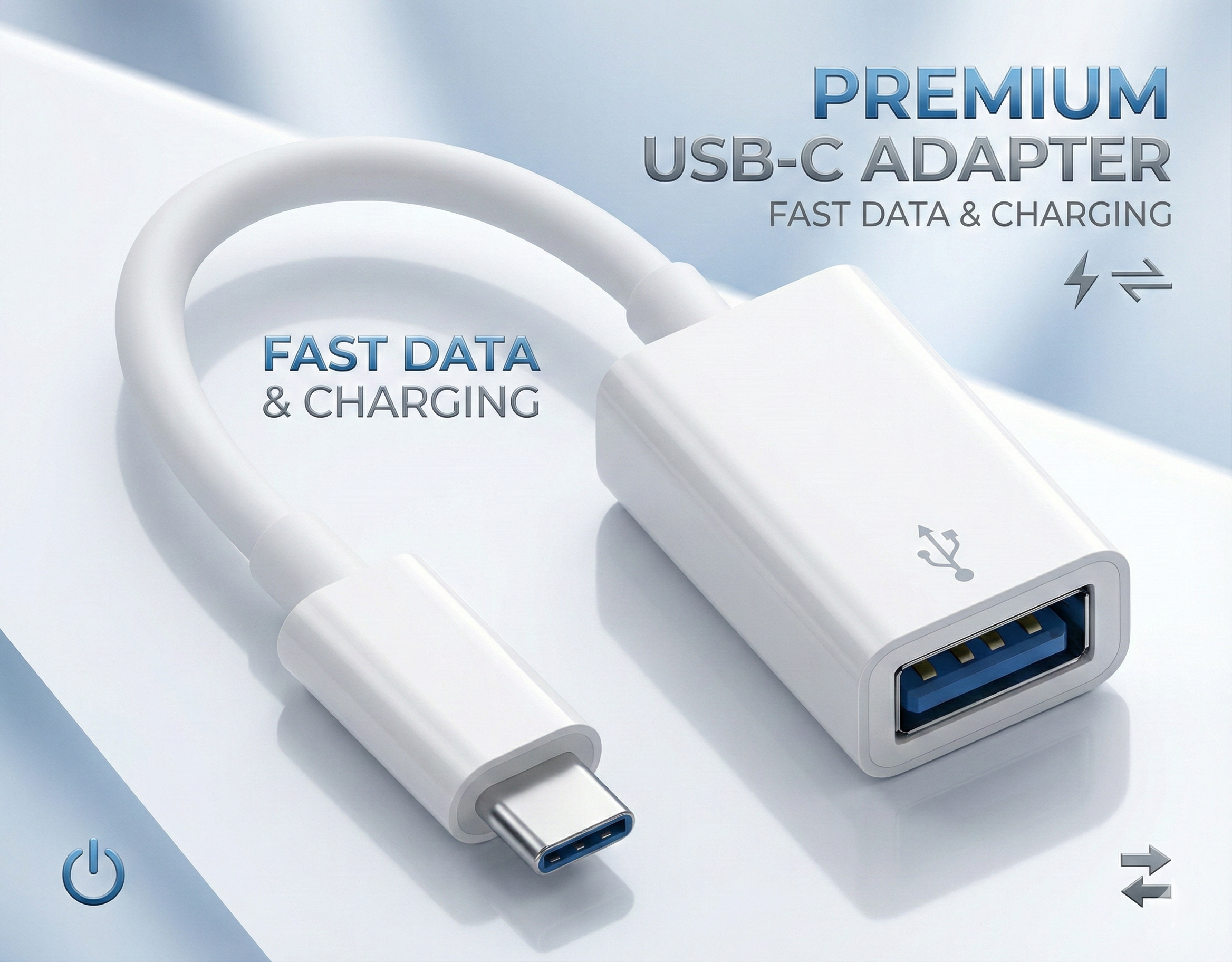 Upix USB Type C to USB 3.0 Female OTG Adapter for Camera, Pendrive & Laptops