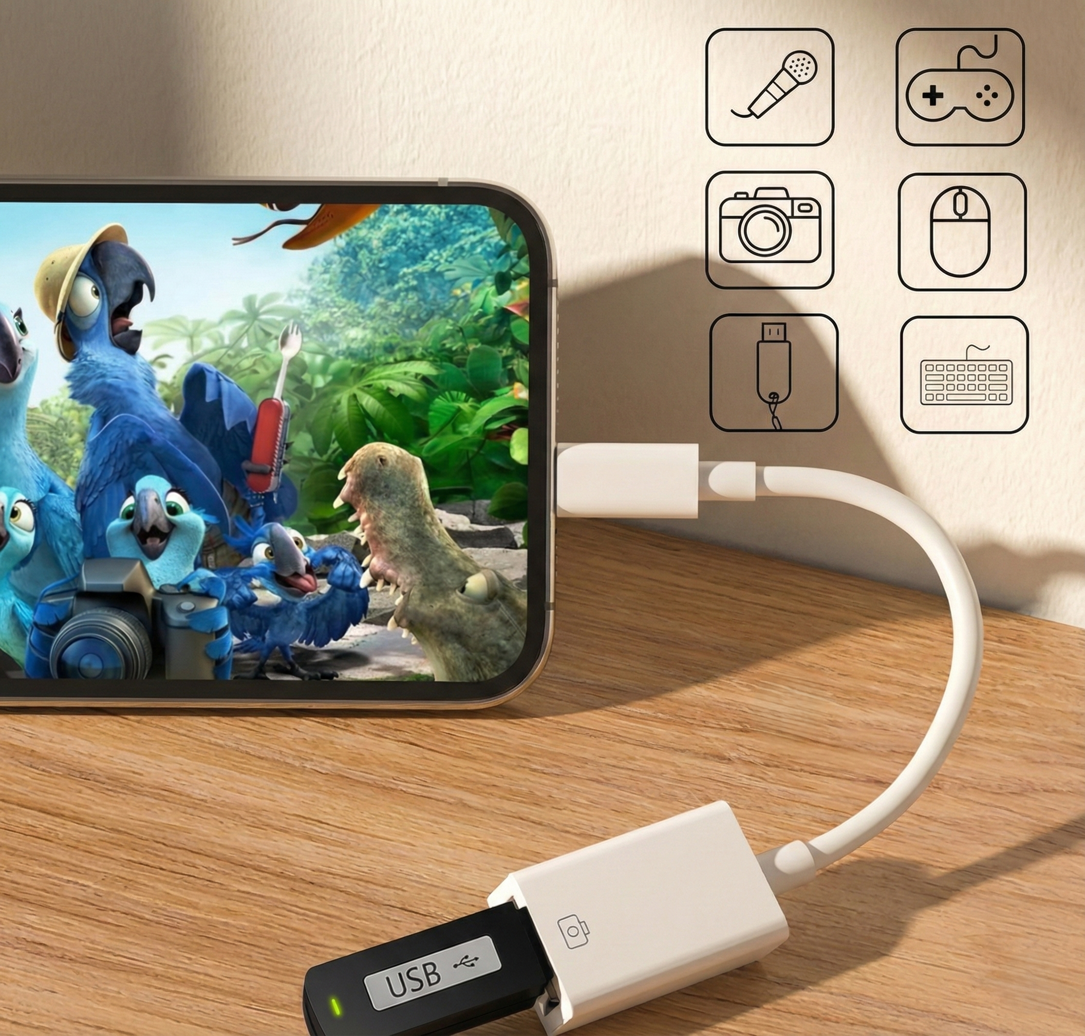 Upix USB Type C to USB 3.0 Female OTG Adapter for Camera, Pendrive & Laptops