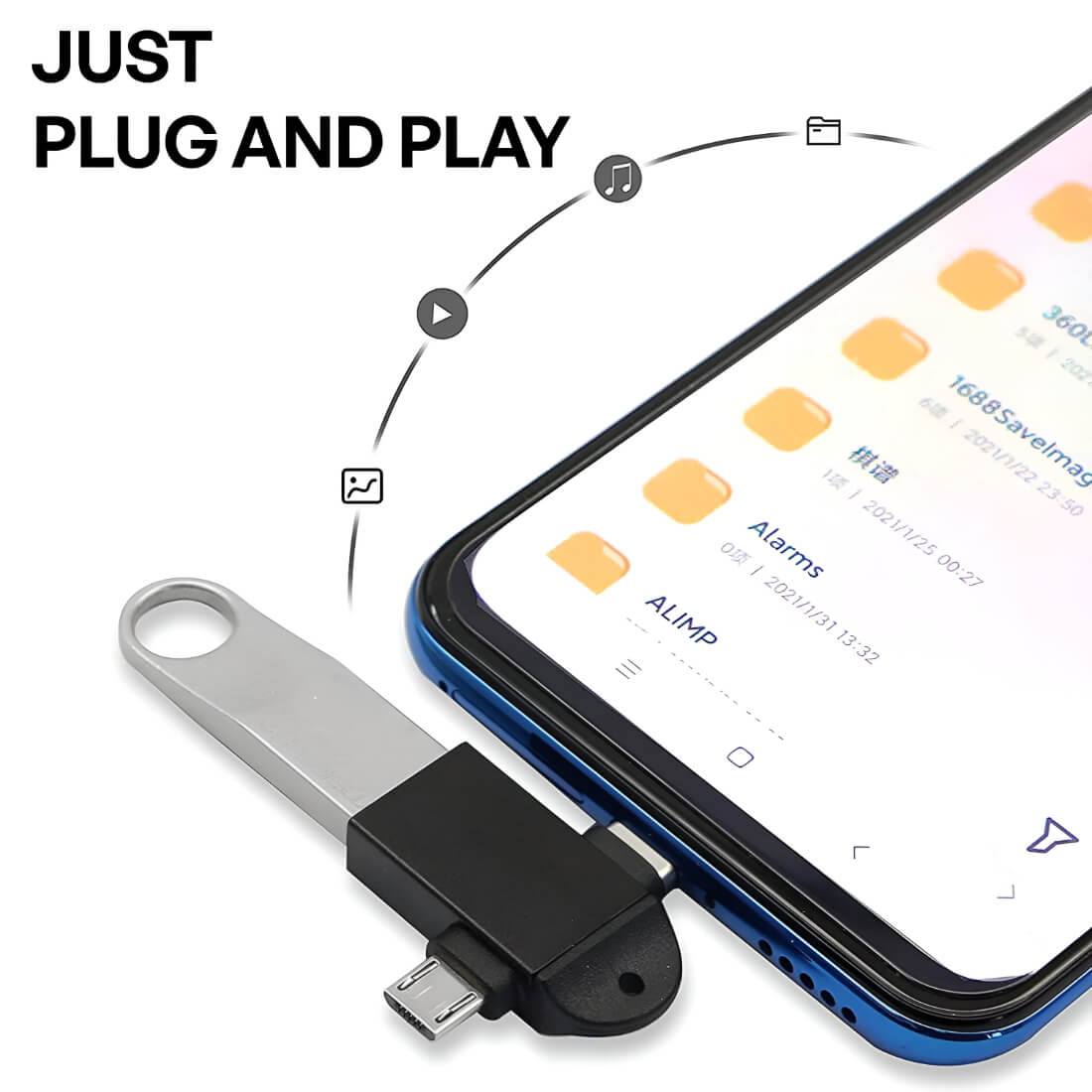 Upix 2 in1 OTG Adapter USB 3.0 to Type-C with Micro-USB Port Converter