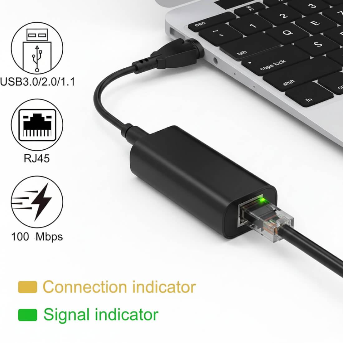Upix USB 3.0 to LAN Gigabit Ethernet Adapter | Compatible for Laptop, PC, Mac & Desktop