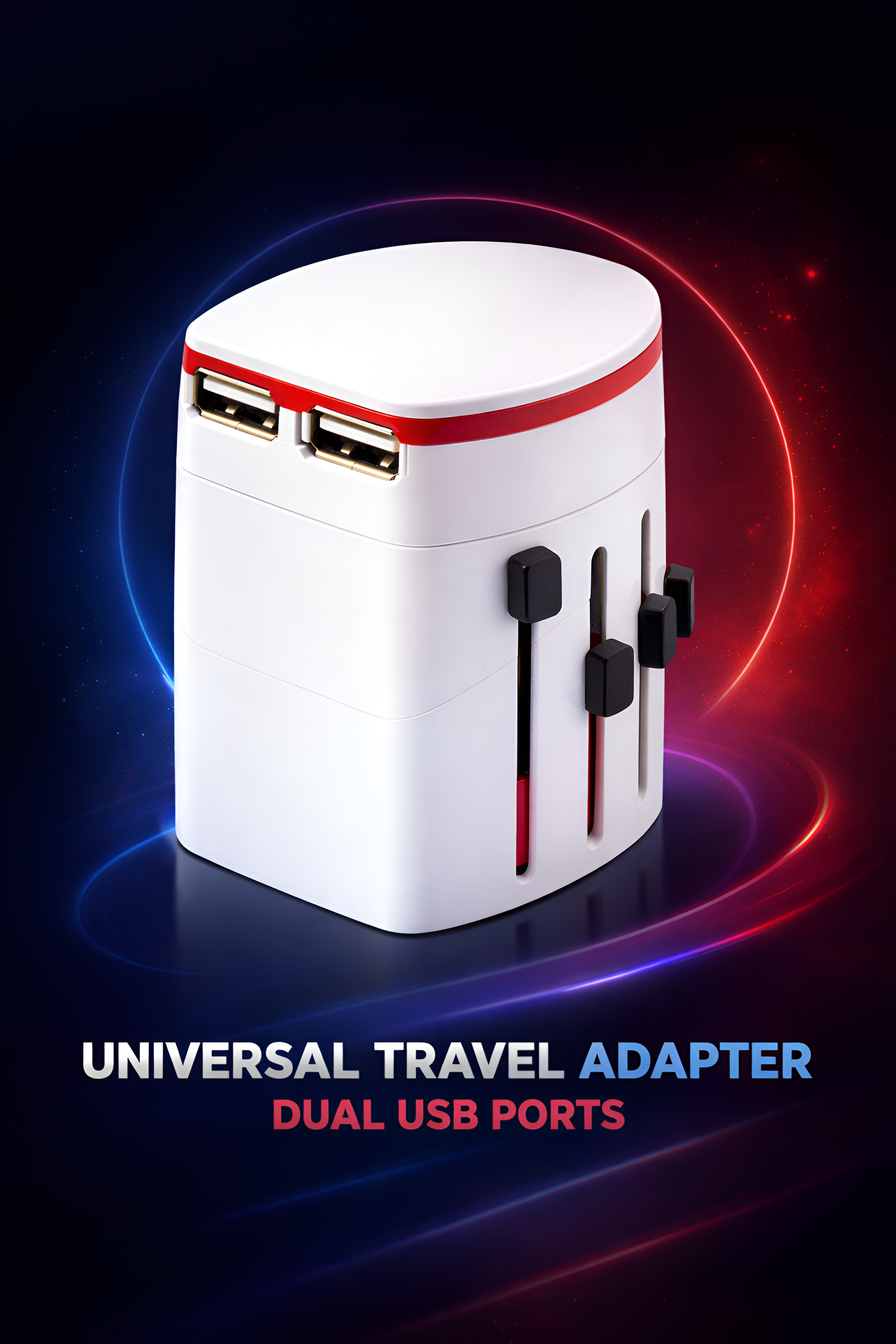 Upix Universal Travel Adapter 1300W Worldwide All-in-One Power Converter with Dual USB Ports