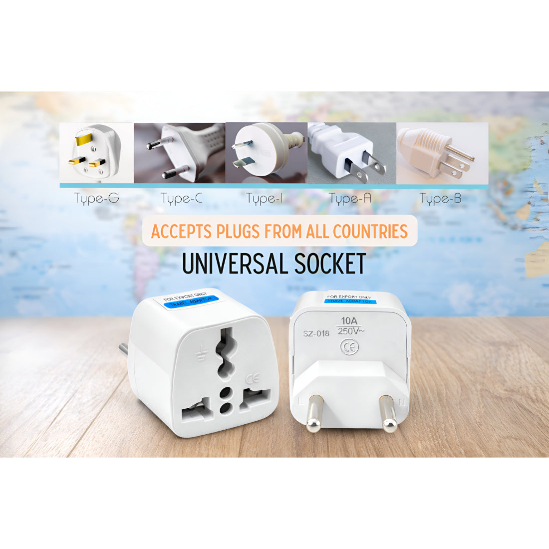 Upix World to India Two Prong Travel Adapter Plug - USA, UK, China, Canada, Australia Adapter Upix Inc.