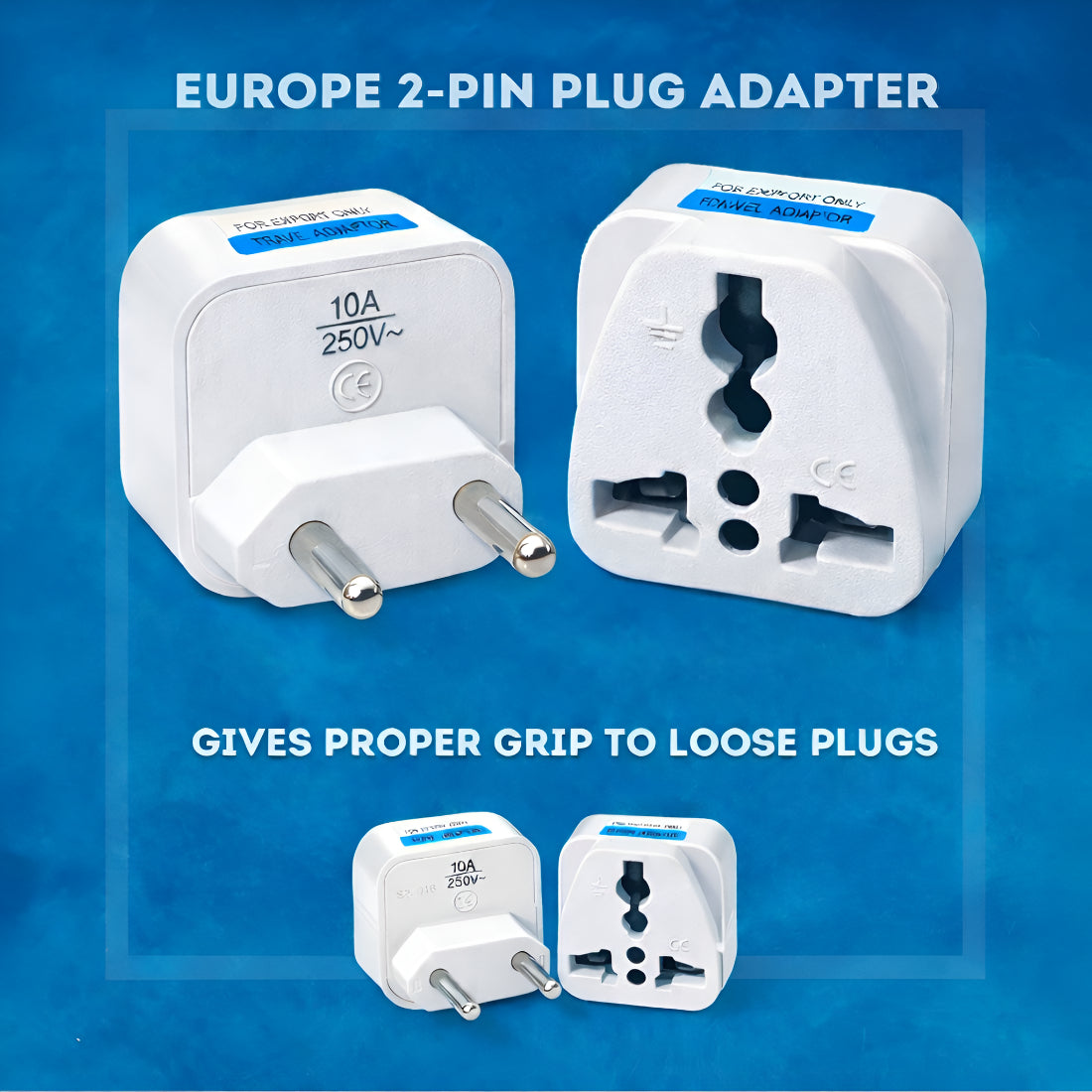 Upix World to India Two Prong Travel Adapter Plug - USA, UK, China, Canada, Australia Adapter Upix Inc.