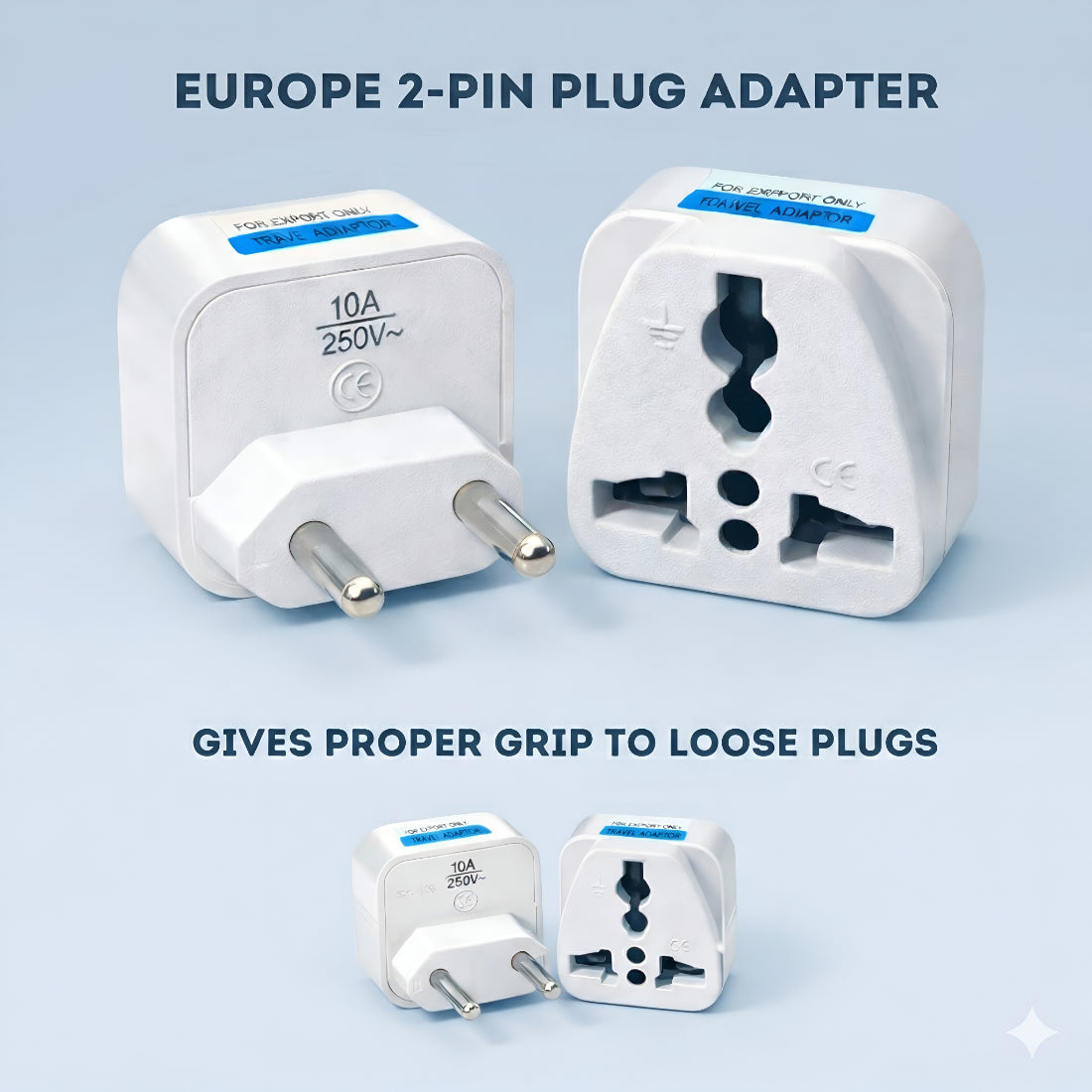 Upix World to India Two Prong Travel Adapter Plug - USA, UK, China, Canada, Australia Adapter Upix Inc.