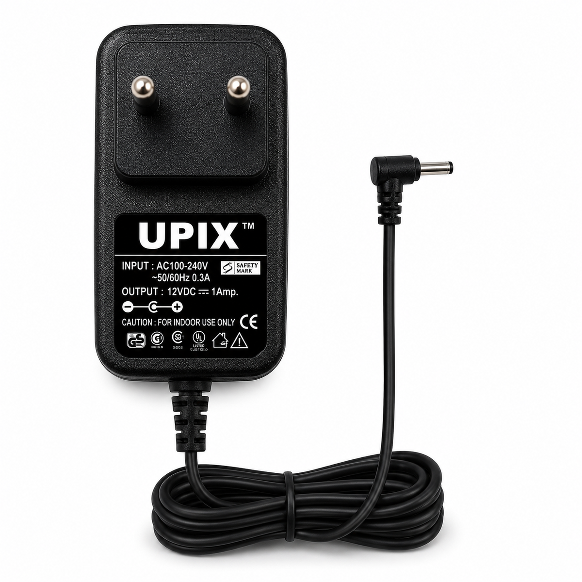 Upix 12V 1A DC Supply Power Adapter (with Slim Pin)