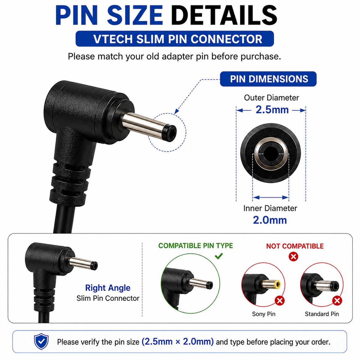 Upix 12V 1A DC Supply Power Adapter (with Slim Pin)