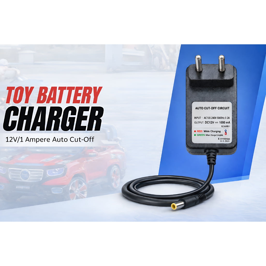 Upix 12V 1A Auto Cut-Off SMPS DC Power Adapter,  Fast SMPS Charger with LED Indicator, with DC Pin