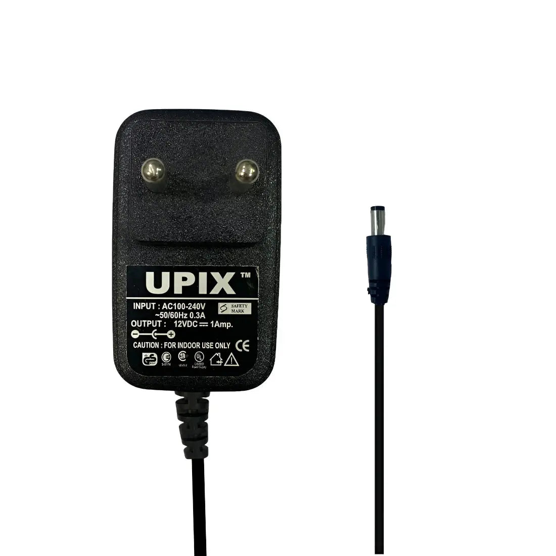 Upix 12V 1A DC Supply Power Adapter (with DC Pin)