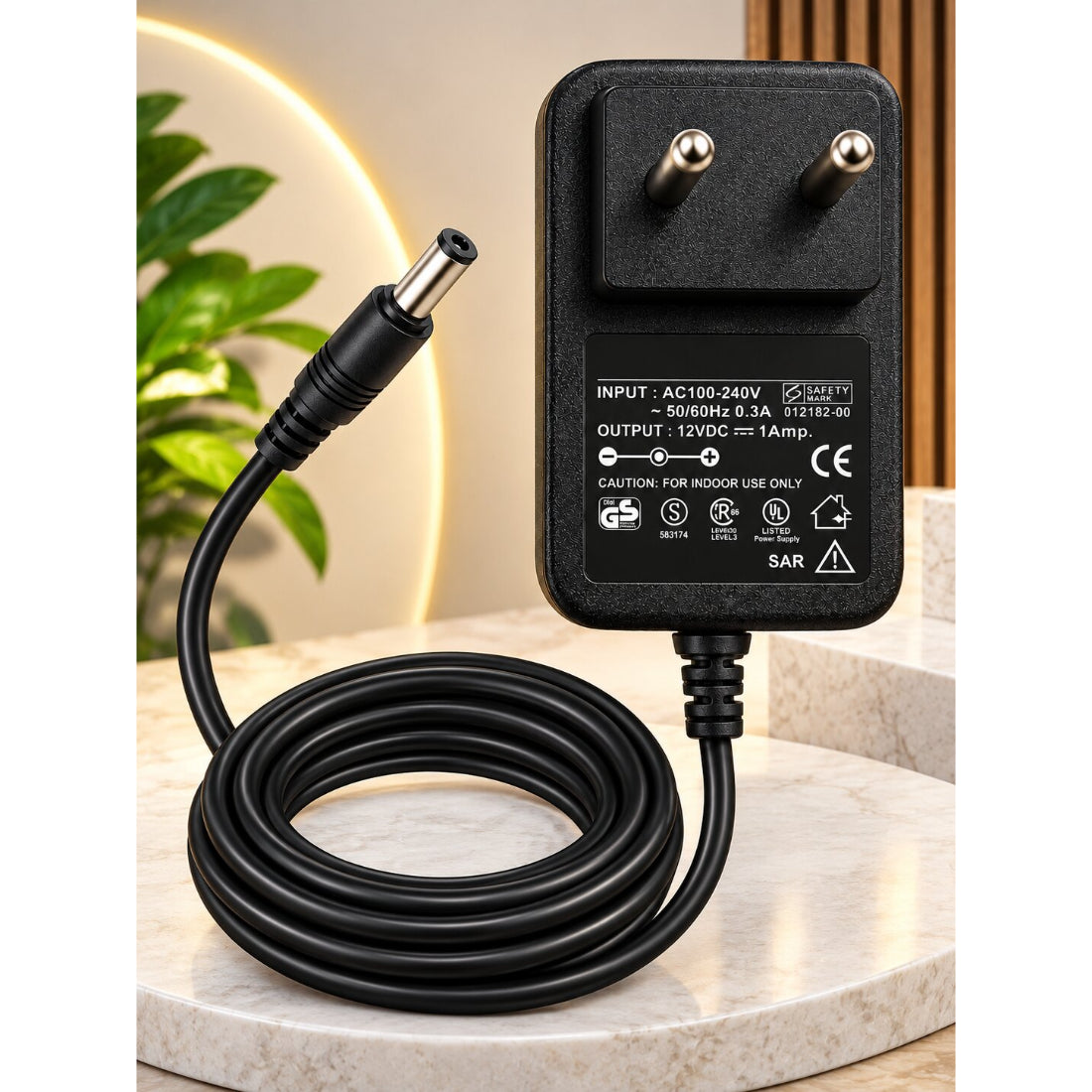 Upix 12V 1A DC Supply Power Adapter (with DC Pin)