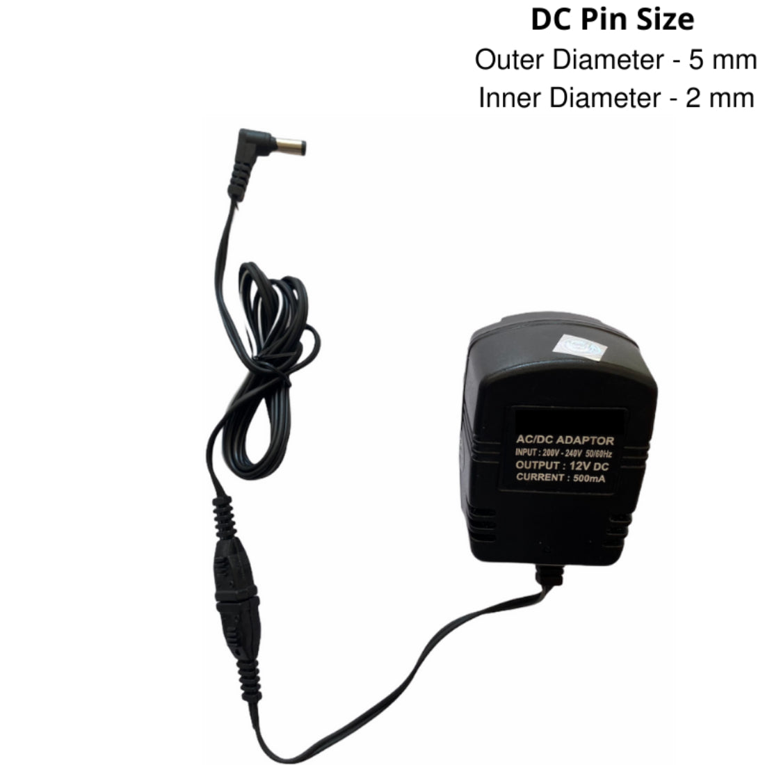 Upix 12V 500mA DC Supply Power Adapter (with DC Pin)