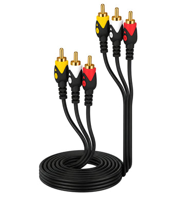 Upix 3RCA Male to 3RCA Male Audio Video Cable - 2.7 Meters