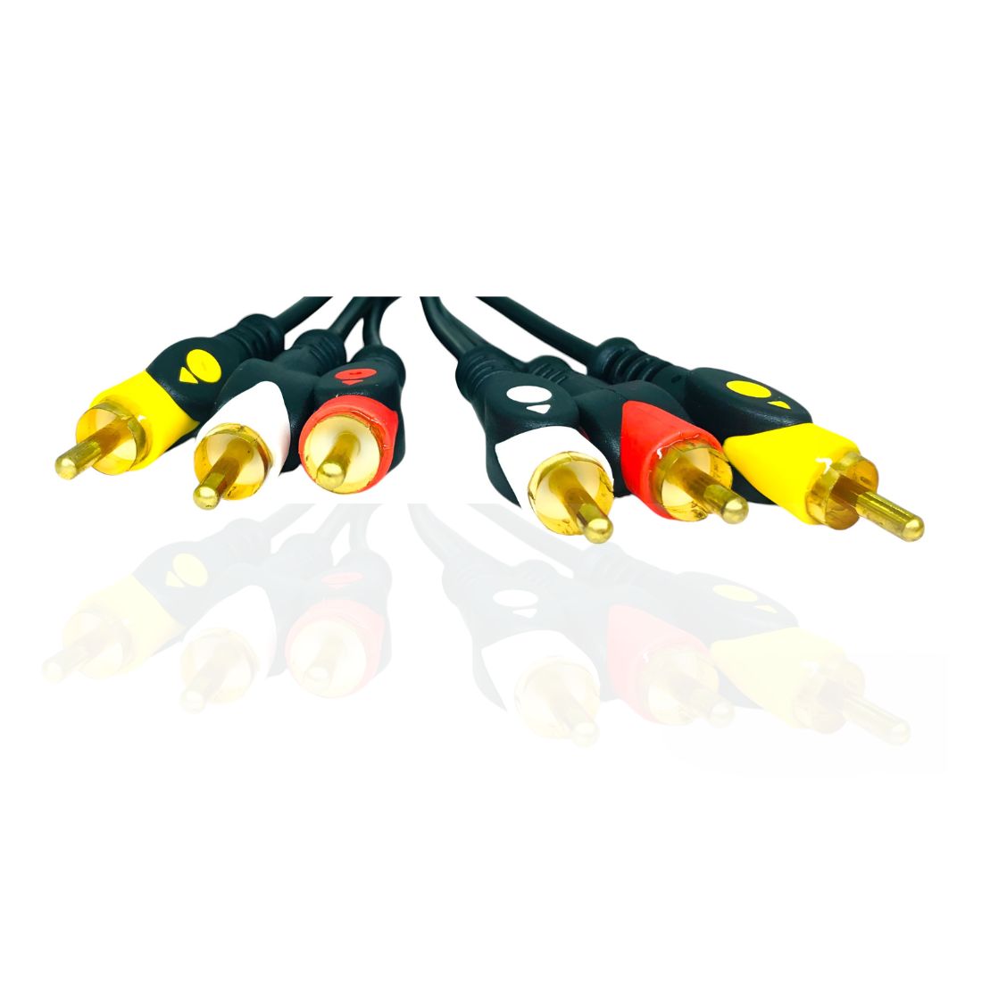 Upix 3RCA Male to 3RCA Male Audio Video Cable 4.5 Meters - Compatible TV, LCD, LED, DTH