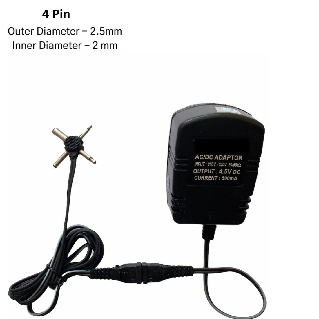 Upix 4.5V 500mA DC Supply Power Adapter (with 4 Pin)