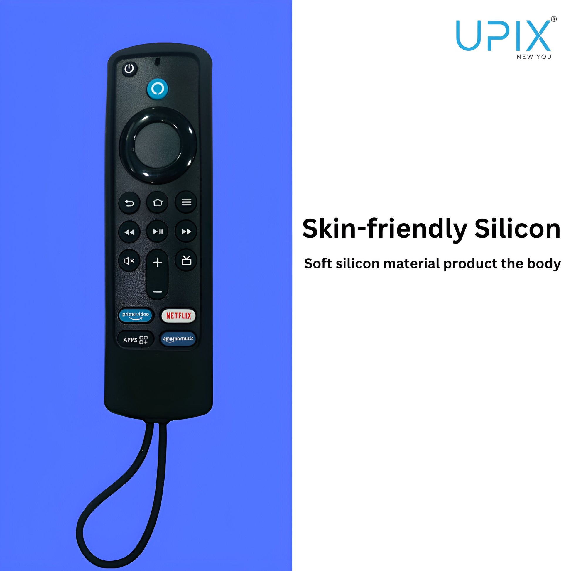 Upix Silicone TV Remote Cover Case Only for Amazon Fire Stick Smart TV LCD/LED Remote