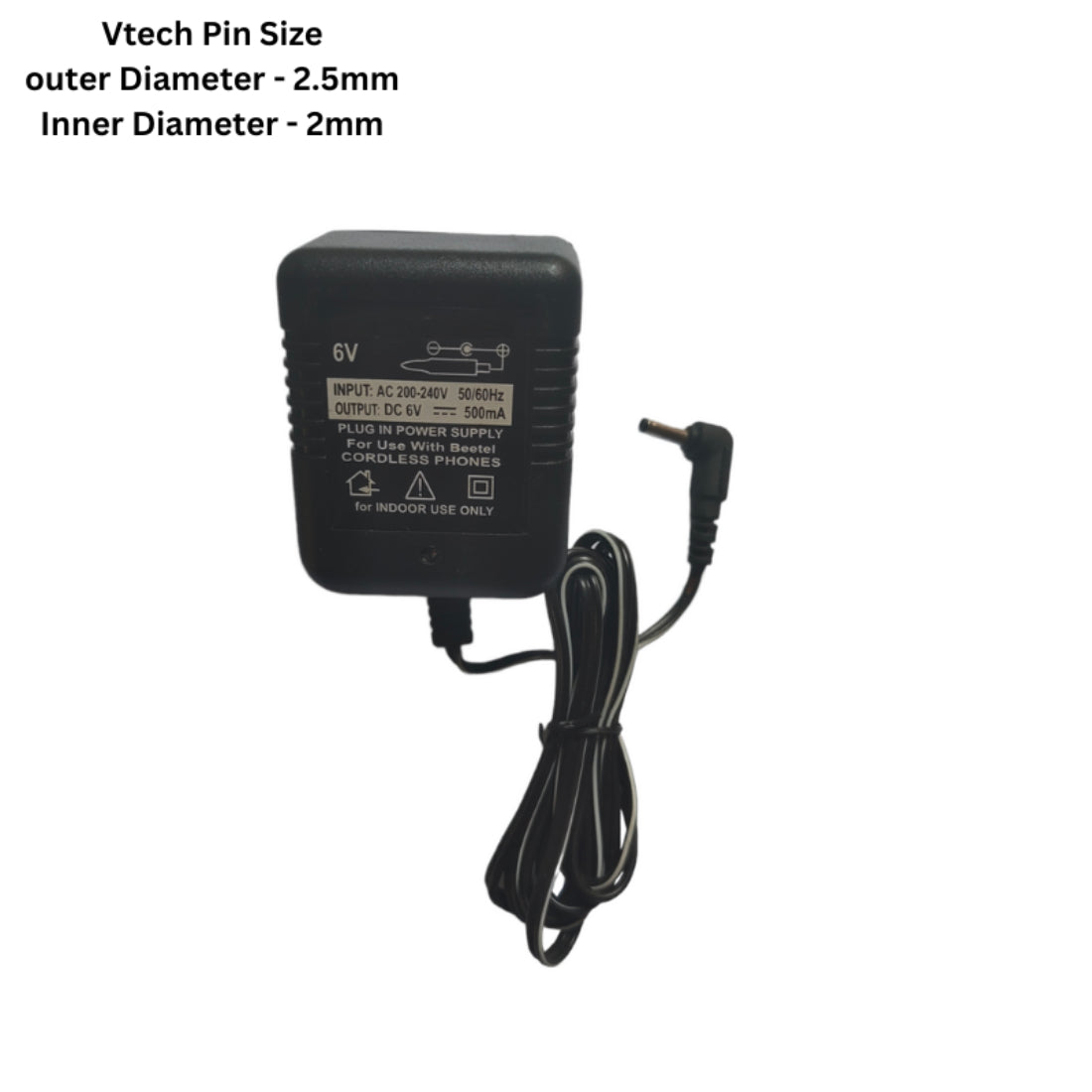 Upix 6V 500mA DC Power Adapter (with Slim Pin)
