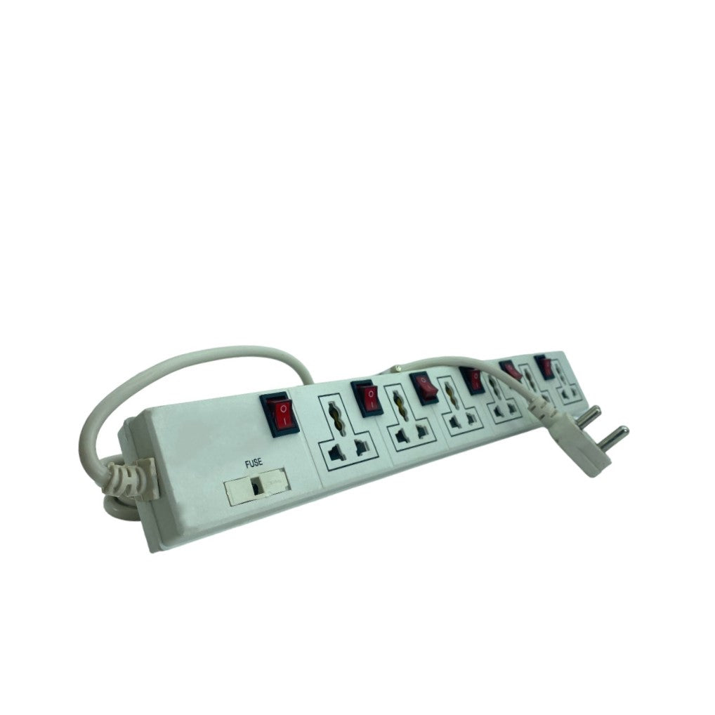 Upix Universal Power Strip 6x6 with 6 Sockets and 6 Switches 4.5 Meter (14.7 Feet)