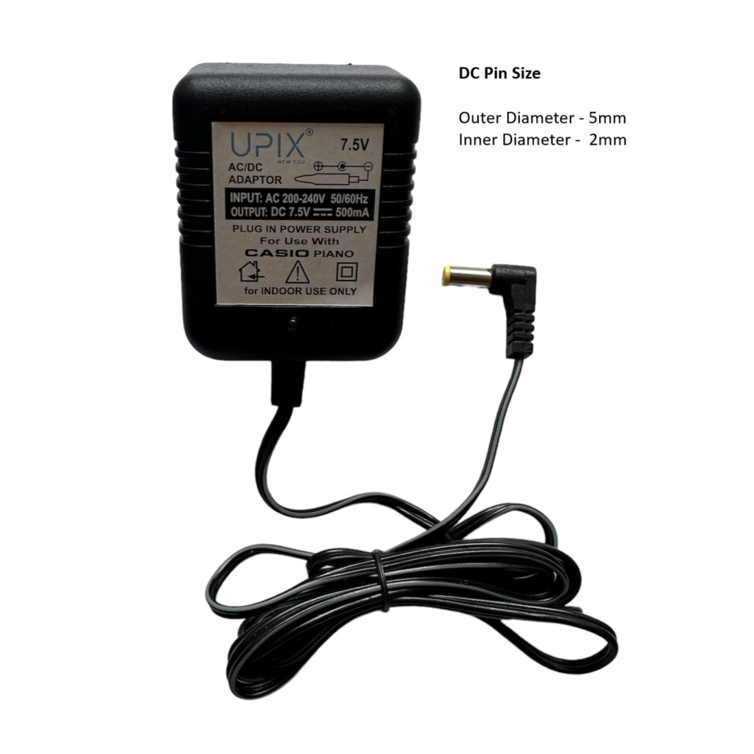 Upix 7.5V 500mA DC Supply Power Adapter (with DC Pin)