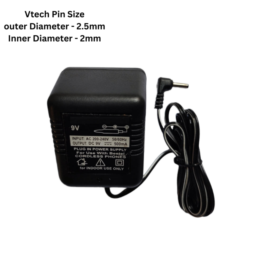 Upix 9V 500mA DC Power Adapter (with Slim Pin)
