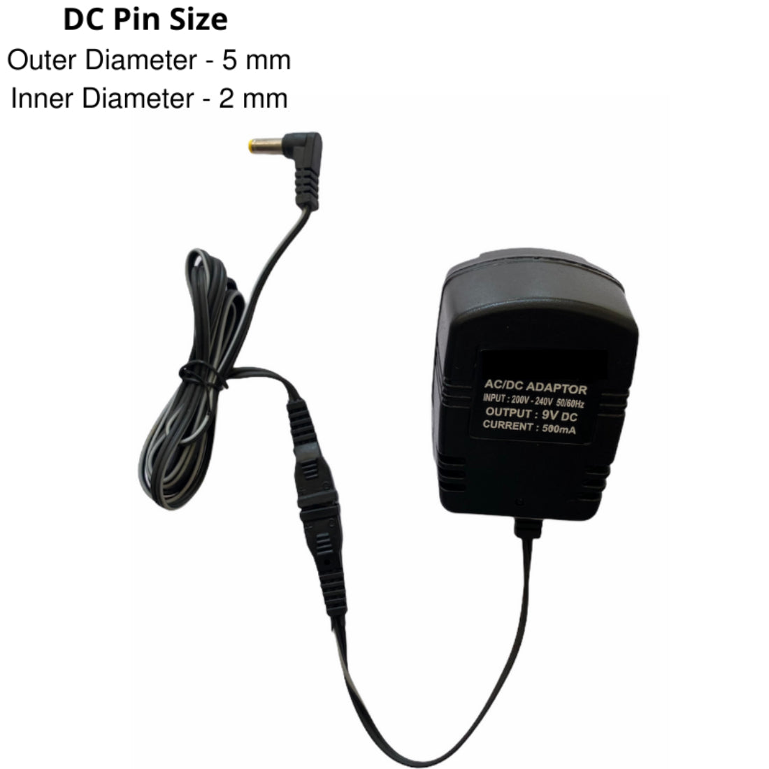 Upix 9V 500mA DC Supply Power Adapter (with DC Pin)
