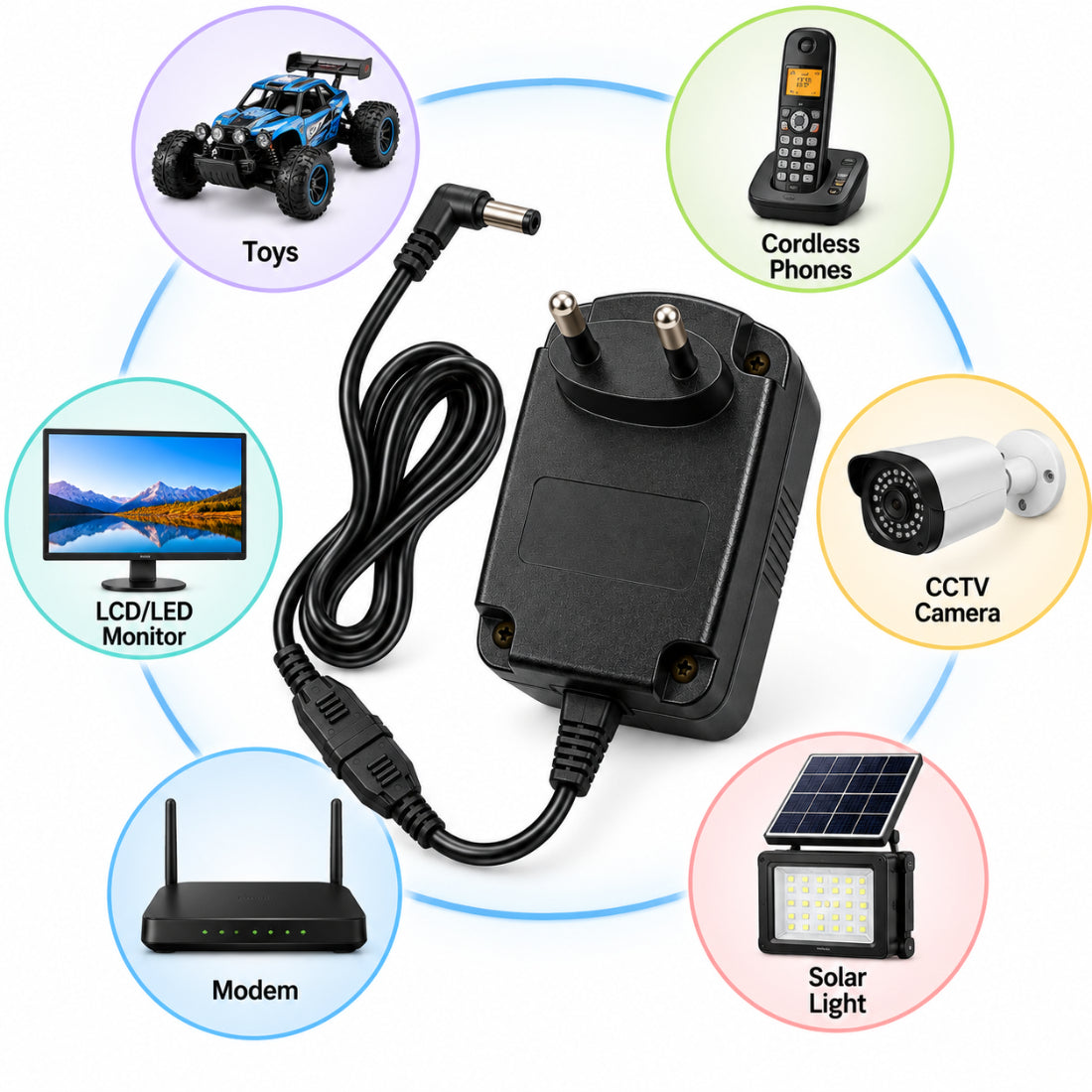 Upix 9V 500mA DC Supply Power Adapter (with DC Pin)