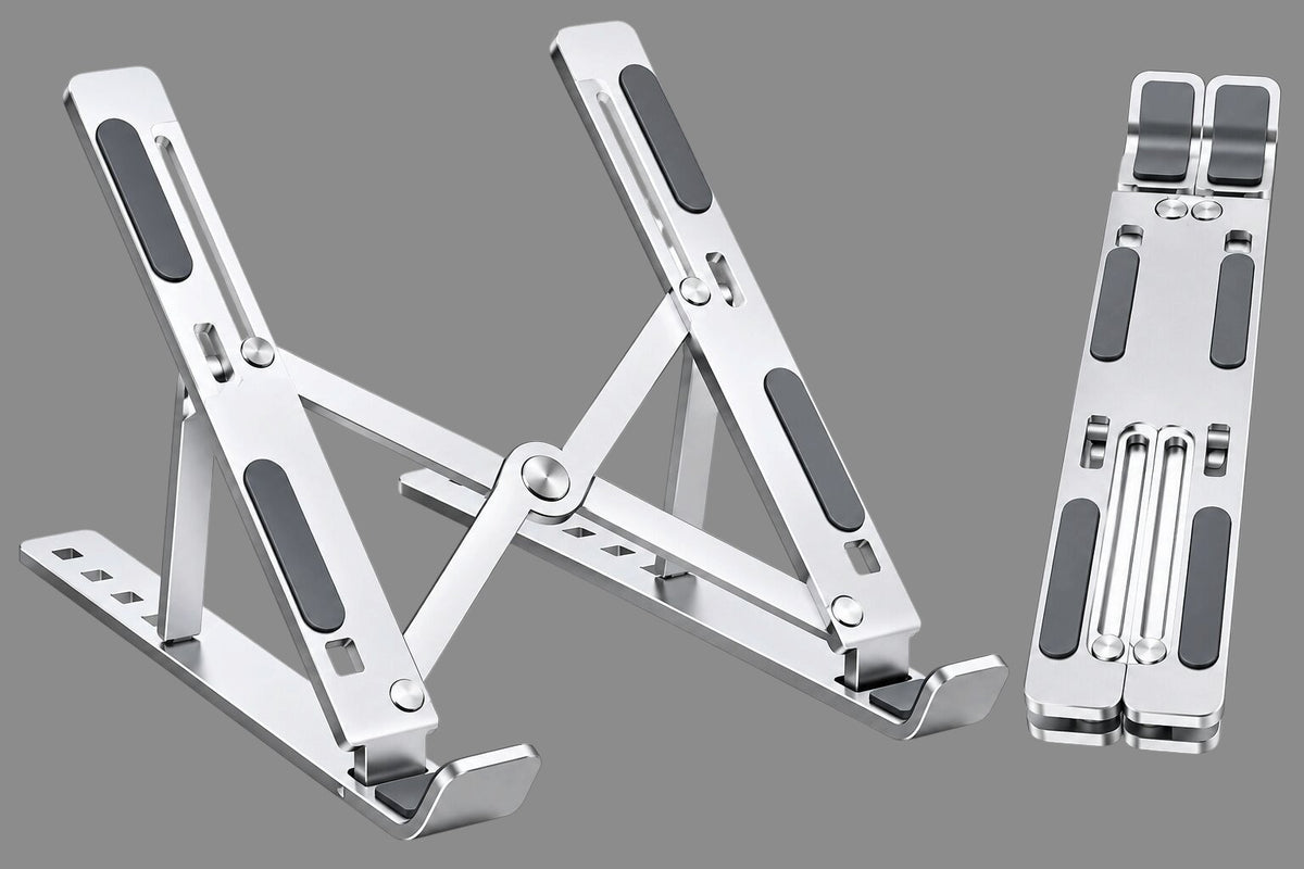 Upix 7 Angle Aluminum Laptop Stand Portable with Adjustable Height and Fully Foldable Raiser