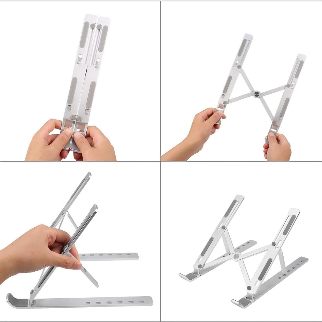Upix 7 Angle Aluminum Laptop Stand Portable with Adjustable Height and Fully Foldable Raiser